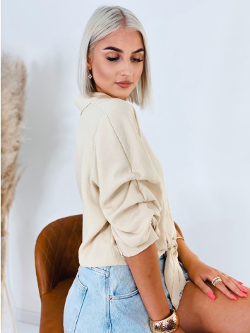 Dámska béžová blúzka so zapínaním na gombíky