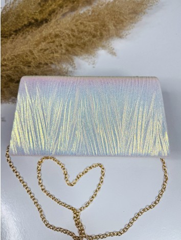 Dámska dúhová biela spoločenská kabelka s remienkom Reia