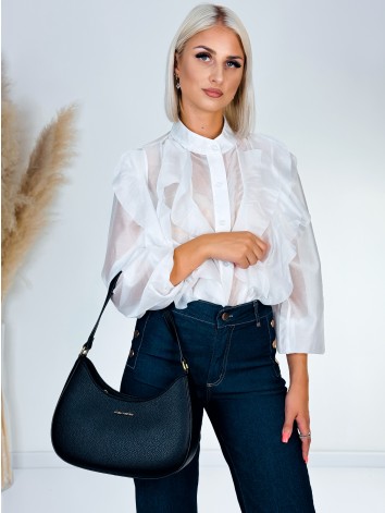 Dámska čierna crossbody kabelka s remienkom