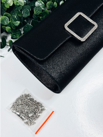 Dámska čierna spoločenská kabelka s remienkom Loza