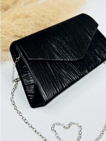 Dámska čierna spoločenská kabelka s remienkom Reia