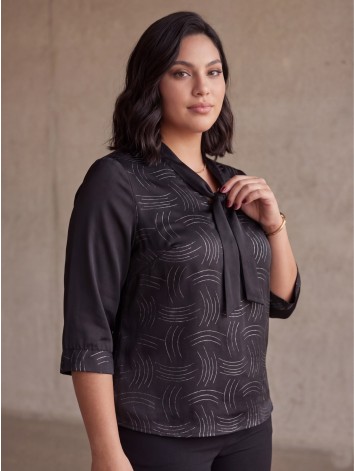 Dámska elegantná čierna blúzka aj pre moletky