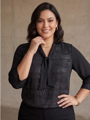 Dámska elegantná čierna blúzka aj pre moletky