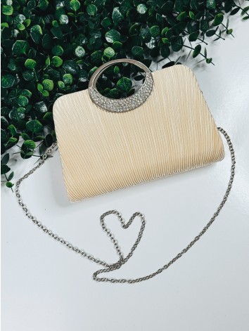 Dámska elegantná spoločenská béžová kabelka
