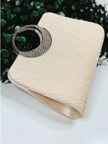 Dámska elegantná spoločenská béžová kabelka
