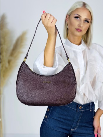 Dámska hnedá crossbody kabelka s remienkom