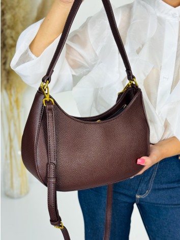 Dámska hnedá crossbody kabelka s remienkom