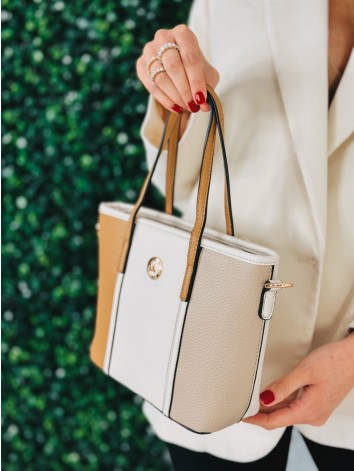 Dámska malá kabelka s remienkom - béžová MF