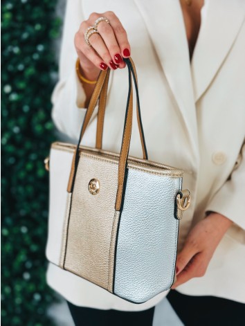 Dámska malá kabelka s remienkom - zlatá MF