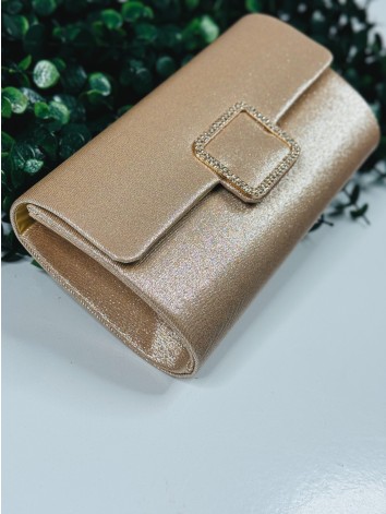 Dámska medená spoločenská kabelka s remienkom Loza