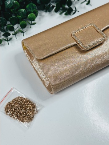 Dámska medená spoločenská kabelka s remienkom Loza