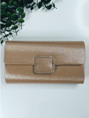 Dámska medená spoločenská kabelka s remienkom Loza