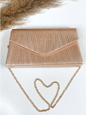 Dámska medená spoločenská kabelka s remienkom Reia