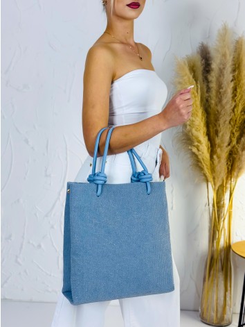 Dámska rifľová svetlomodrá kabelka s kamienkami