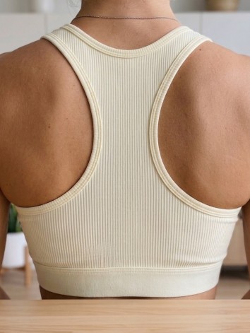 Dámska športová béžová podprsenka so zipsom