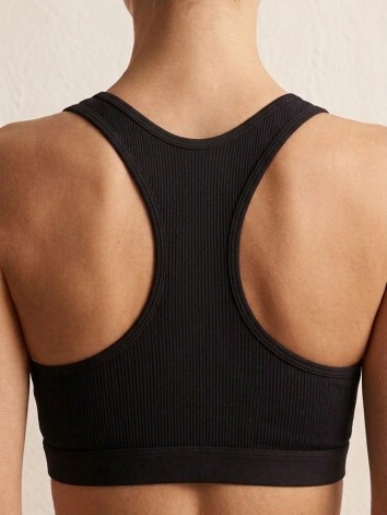 Dámska športová čierna podprsenka so zipsom