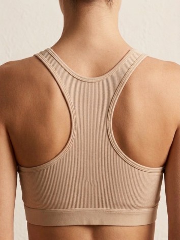 Dámska športová hnedá podprsenka so zipsom