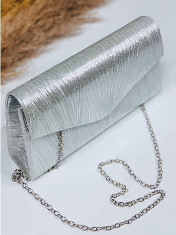 Dámska strieborná spoločenská kabelka s remienkom Reia