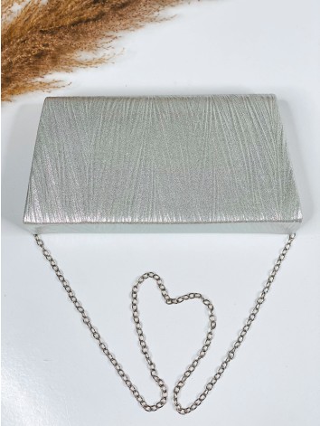 Dámska strieborná spoločenská kabelka s remienkom Reia