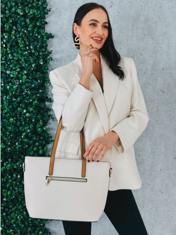 Dámska veľká kabelka s remienkom - béžová MF