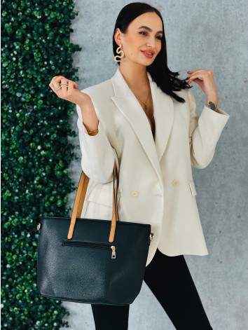 Dámska veľká kabelka s remienkom - čierna MF