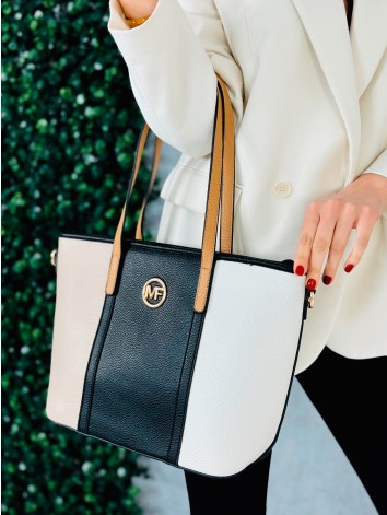 Dámska veľká kabelka s remienkom - čierna MF