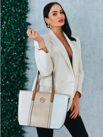 Dámska veľká kabelka s remienkom - zlatá MF