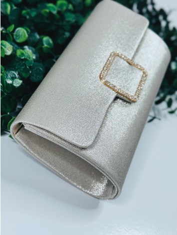 Dámska zlatá spoločenská kabelka s remienkom Loza