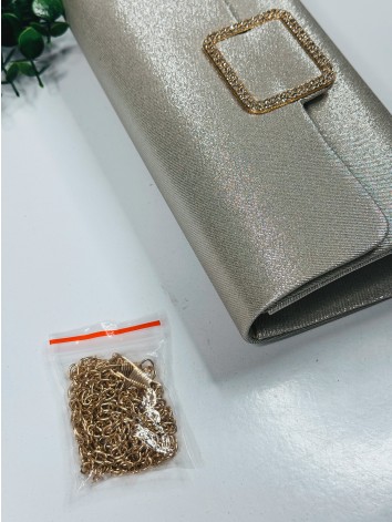 Dámska zlatá spoločenská kabelka s remienkom Loza