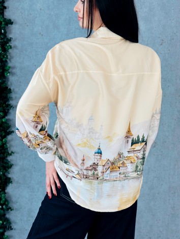 Dámska žltá vzorovaná blúzka Lorela