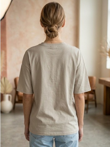 Dámske béžové bavlnené oversize tričko CALIFORNIA