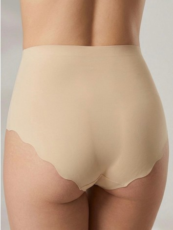 Dámske béžové elastické sťahovacie prádlo s vlnkovým efektom