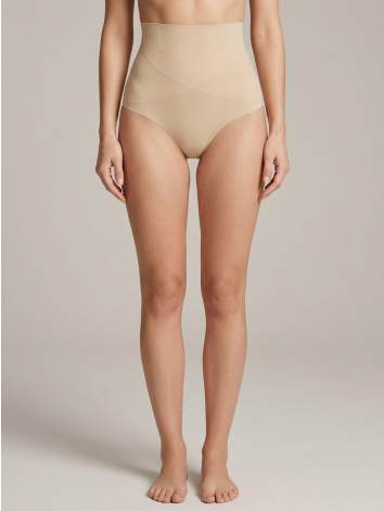 Dámske béžové elastické sťahovacie prádlo s vysokým pásom Lorena