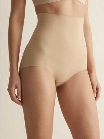 Dámske béžové elastické sťahovacie prádlo s vysokým pásom
