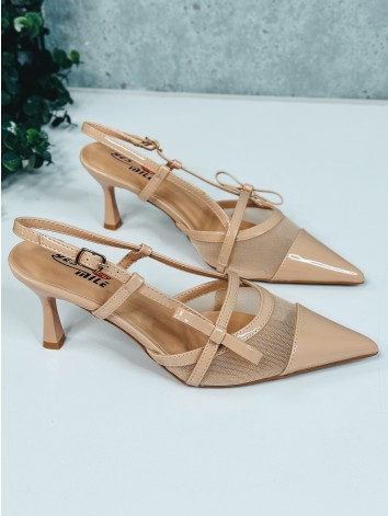 Dámske béžové sandále na nízkom opätku Merina