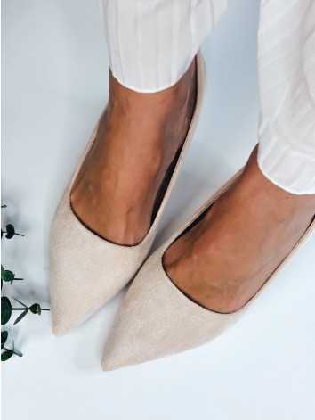 Dámske béžové semišové lodičky Lina