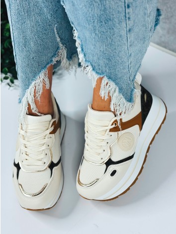 Dámske béžové tenisky na platforme NK