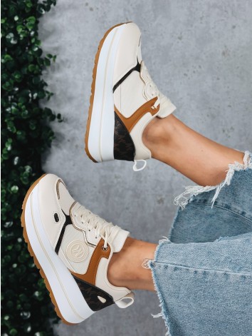 Dámske béžové tenisky na platforme NK