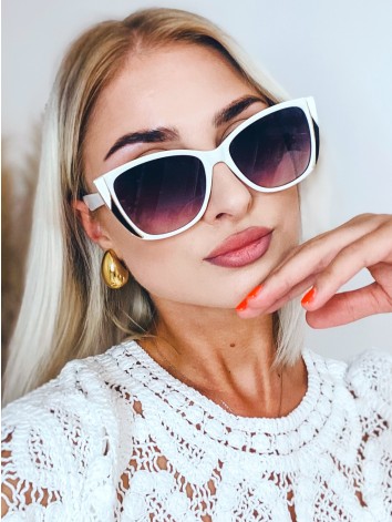 Dámske biele slnečené okuliare