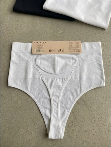 Dámske biele sťahovacie tangá s vysokým pásom