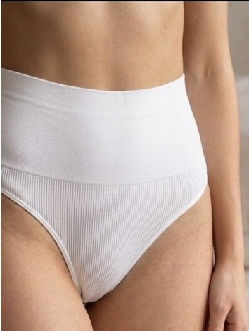 Dámske biele sťahovacie tangá s vysokým pásom