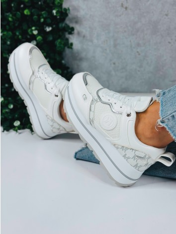 Dámske biele tenisky na platforme NK