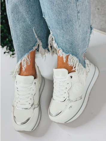 Dámske biele tenisky na platforme NK