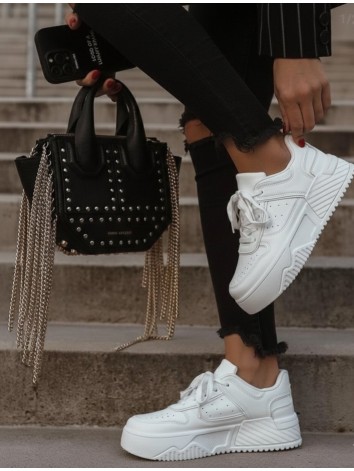 Dámske biele tenisky na vyvýšenej platforme Molly