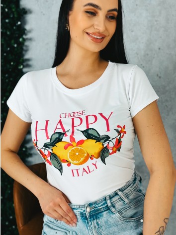 Dámske biele tričko HAPPY ITALY