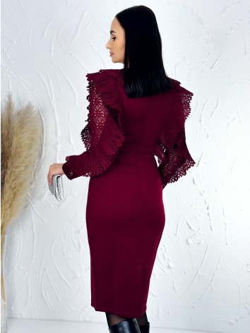 Dámske bordové spoločenské šaty