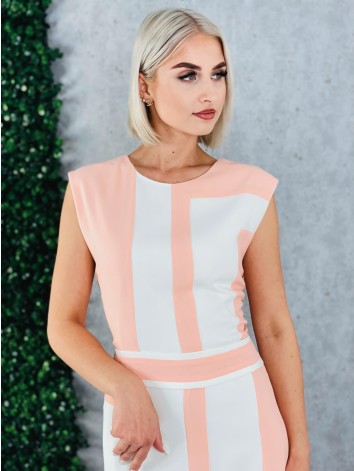 Dámske broskyňové puzdrové šaty