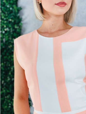 Dámske broskyňové puzdrové šaty