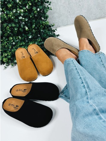 Dámske camel mules šľapky