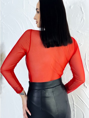 Dámske červené trblietavé body